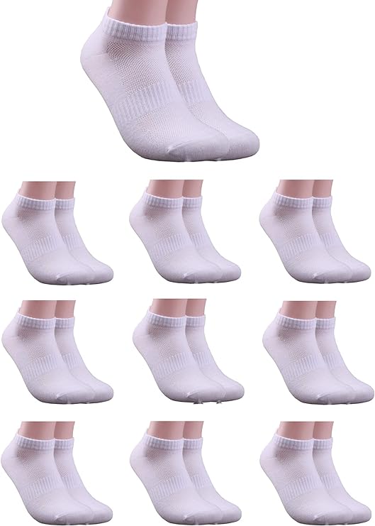 Budermmy Low Cut Pro Running Chaussettes, basses, lot de 10ou 6 paires, homme et femme Chaussettes de sport ，courtes basses respirantes socquettes