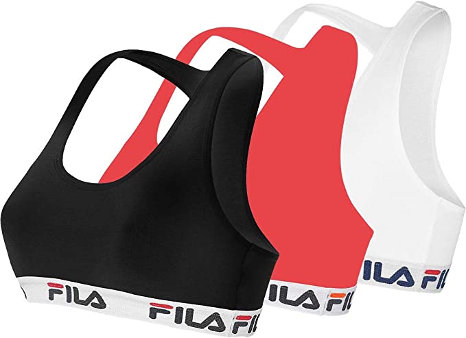 Fila Soutien-Gorge Sport, Brassière Femme, Fitness, Liberté de Mouvement (Lot de 3)