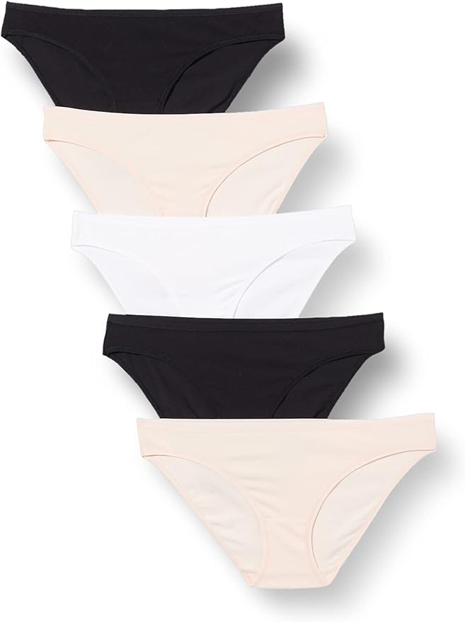 Iris & Lilly Culotte Hipster - Lot de 5 - Echancrée en Coton Femme