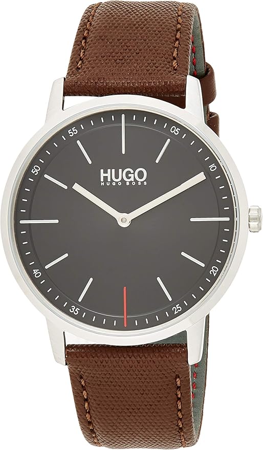 HUGO Homme Analogique Quartz Montre avec Bracelet en Cuir 1520014