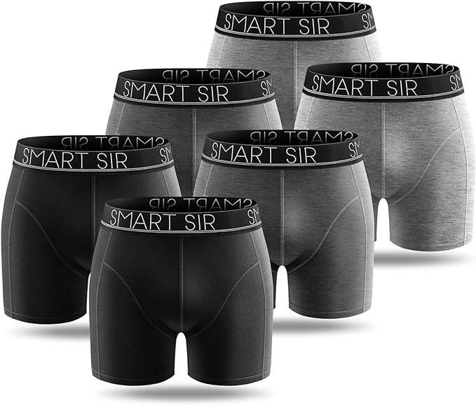 Smart Sir Boxers (Lot de 6) Homme Coton sous-vêtement Fitted Trunk Caleçons S, M, L, XL, XXL, XXXL