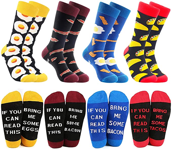 BISOUSOX Chaussette Drôle If You Can Read This Bring Me A Glass of Wine Coffee Beer Chaussettes pour Hommes de Mode Cadeau pour Date D'anniversaire,Anniversaire,Saint Valentin