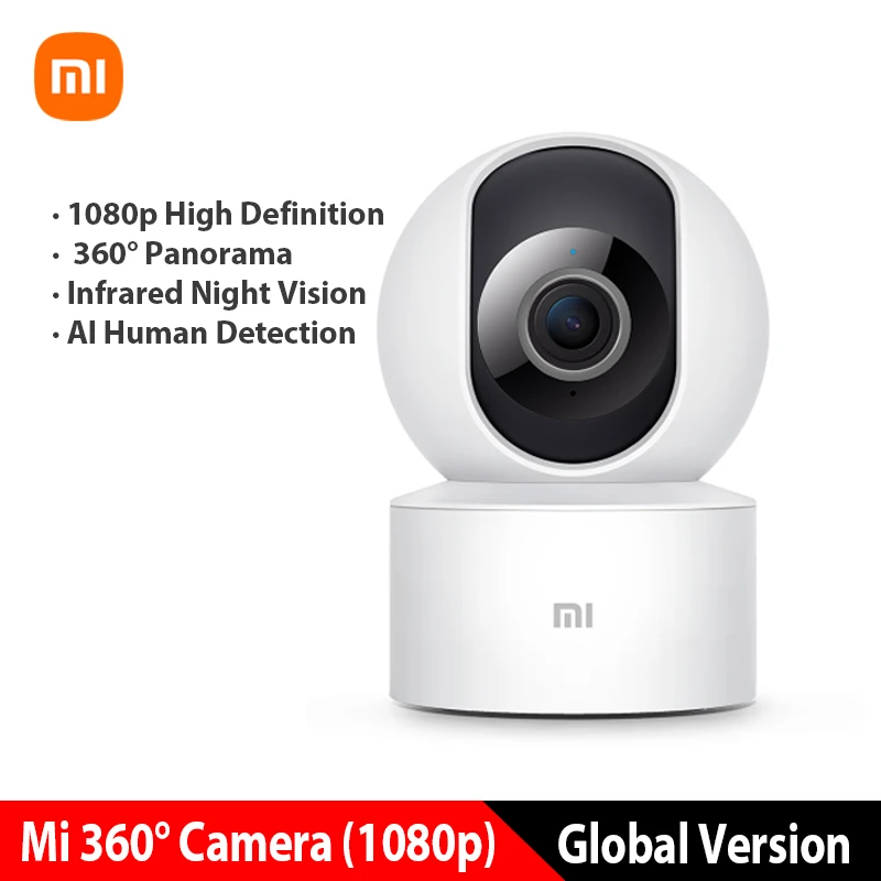 Caméra de Surveillance sans fil Mi 360 ° IP 1080p, Version globale, babyphone vidéo pour maison connectée, avec Vision nocturne et WiFi