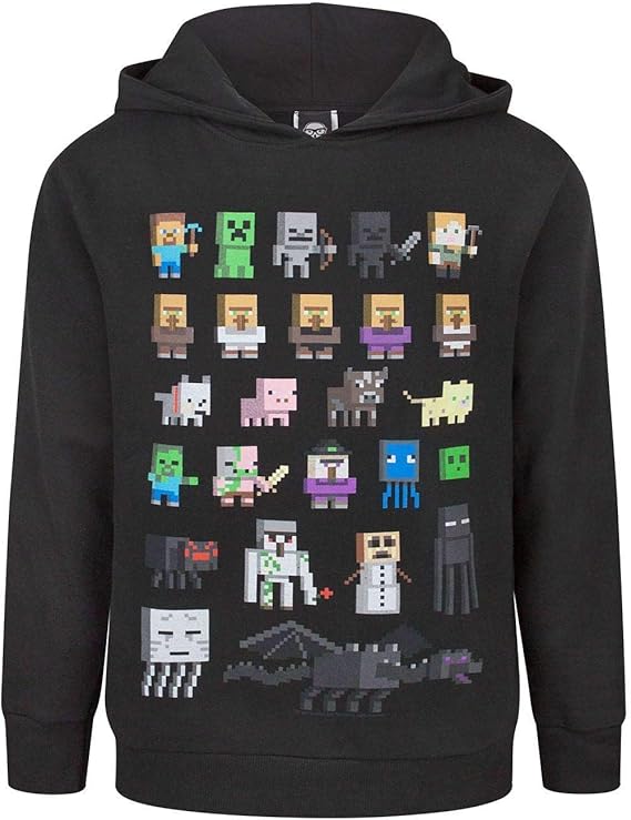 Minecraft Sprites Boy's Black Hoodie