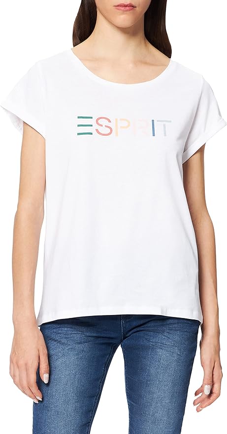 Esprit Rundhals Logo Print T-Shirt Femme