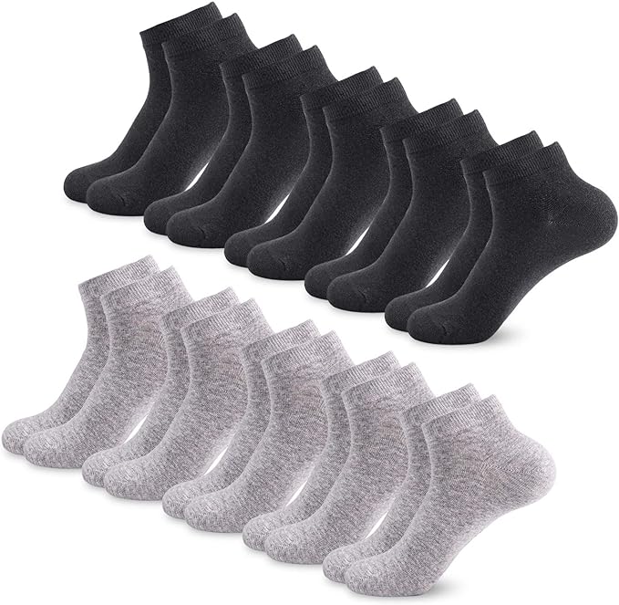 9 paires/10 paires Homme Chaussettes Basses Respirantes Courtes Socquettes de Sport en Coton Confortable Basiques Chaussettes