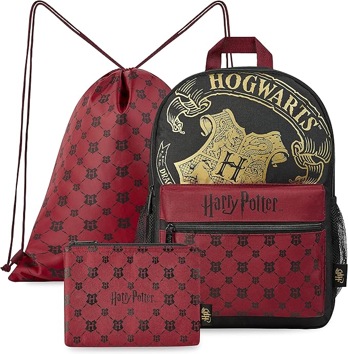 HARRY POTTER Sac à Dos - Cartable Enfant Ado Fille Garcon Primaire Collège + Sac de Sport à Cordon & Trousse - Poudlard