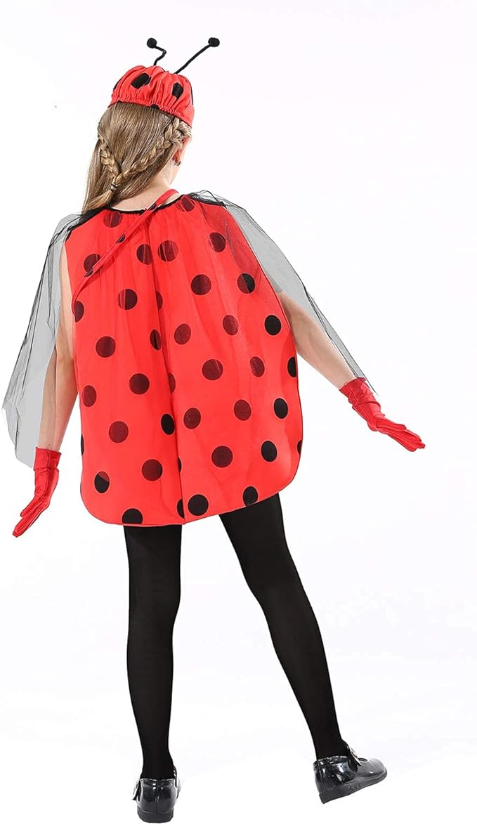 GREAHWD Costume de ladybug, ensemble de costumes fantastiques de mascarade de carnaval d'halloween 3-10 ans enfants cadeau incroyable