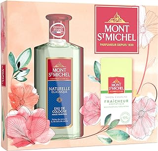 Mont Saint Michel - Coffret 2 Produits - Eau de Cologne Naturelle Classique- 250 ml - Savon Cologne Fraîcheur - 125 g