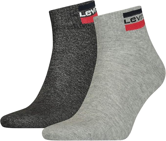 Levi's Unisex Sportswear Logo Mid Cut Socks (2 Pack) Chaussettes Mixte