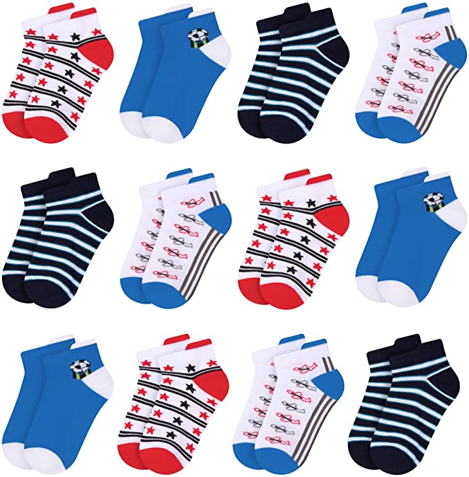 Libella Lot de 12 Chaussettes Sport de garçons pour les enfants colorés confortables pour les garçons 2116