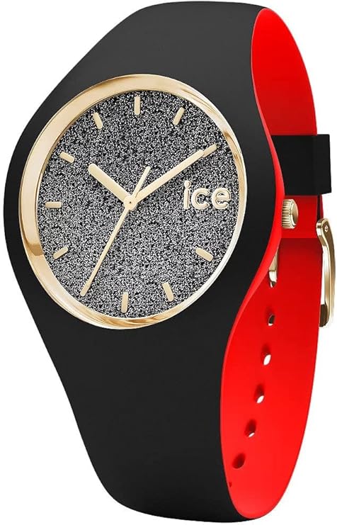 Ice-Watch - ICE loulou Black Glitter - Montre noire pour femme avec bracelet en silicone