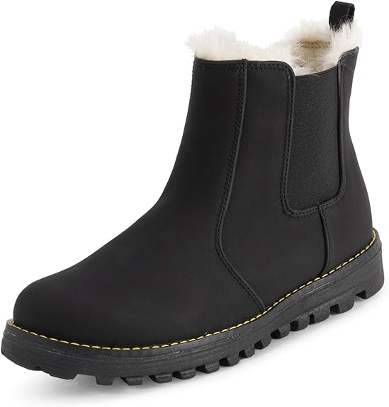 Polar Femmes Mousse A Mémoire Chelsea Nubuck Bottes Imperméable Caoutchouc Semelle Cousue Fausse Fourrure Doublée