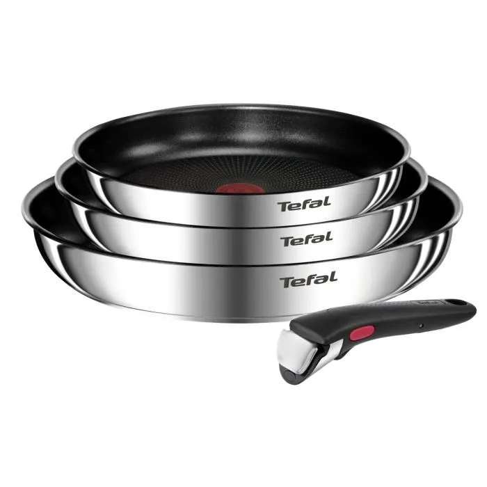 Set de 3 Poêles Tefal Ingenio Emotion avec Poignée Amovible en Acier Inoxydable