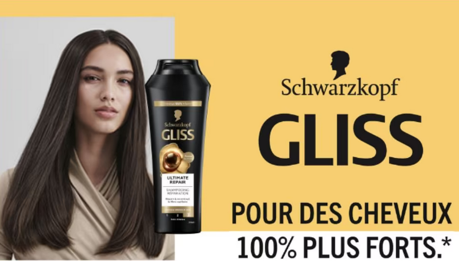 Deux échantillons gratuits du shampooing Gliss Ultimate Repair Schwarzkopf