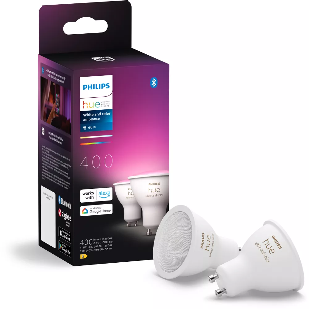 : Ampoules Philips Hue White & Colors GU10 en promotion chez Boulanger