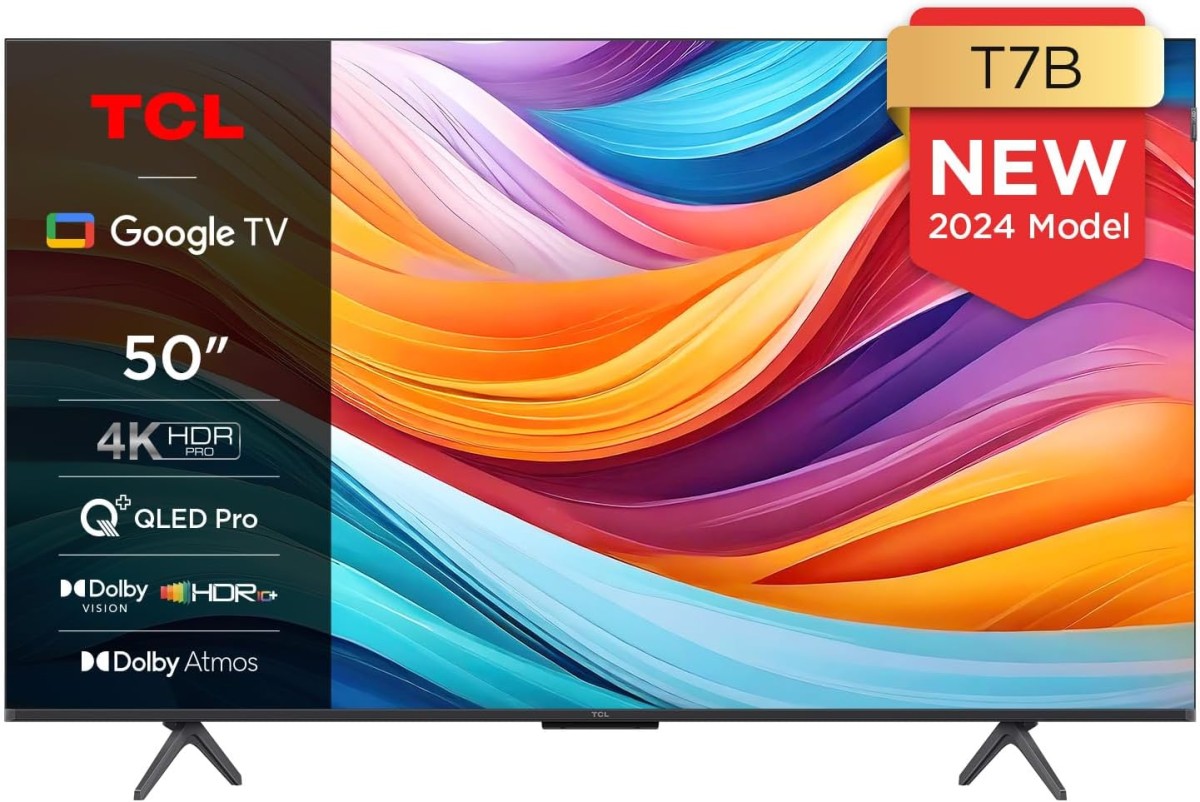 Téléviseur TCL QLED 50T7B 50’’ 4K HDR Pro avec Google TV