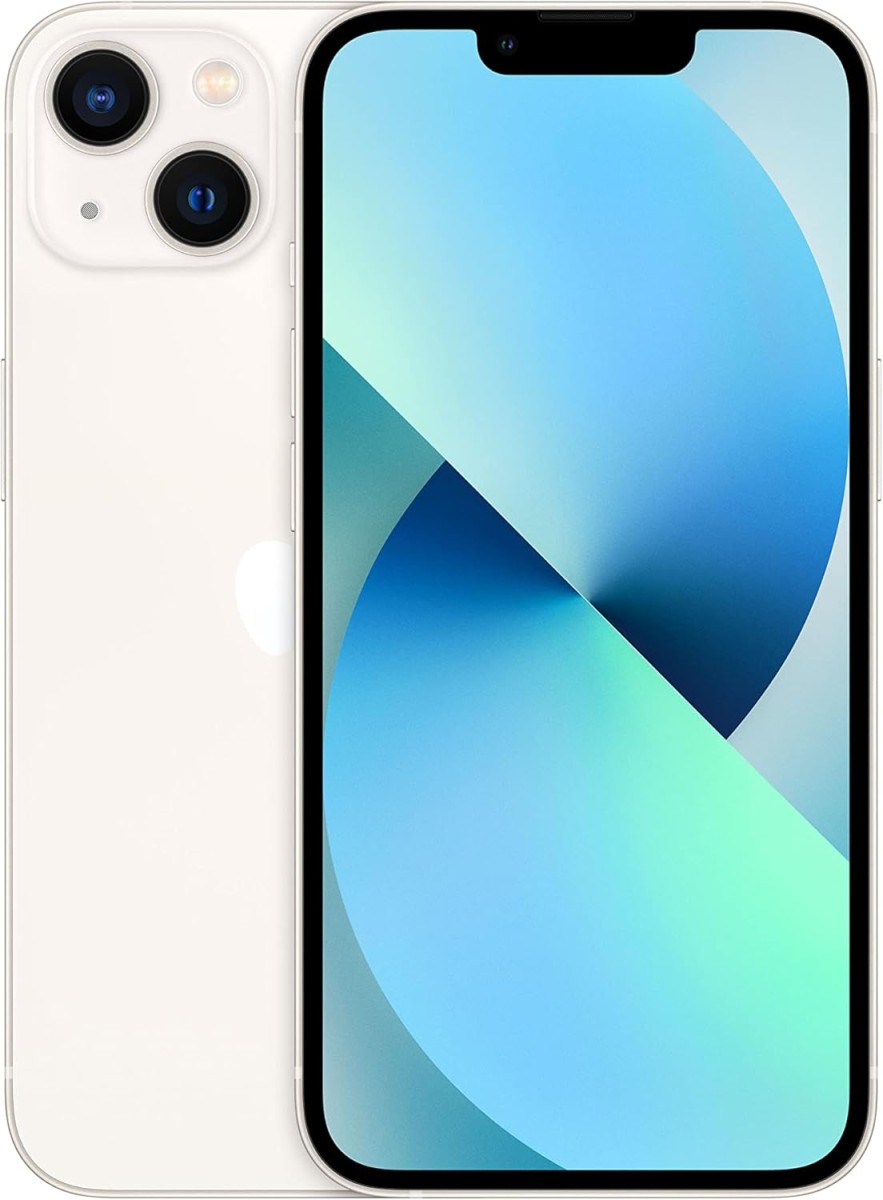 Apple iPhone 13 (128 Go) en couleur Lumière Stellaire – Smartphone 5G avec écran Super Retina XDR et double capteur photo 12 Mpx.